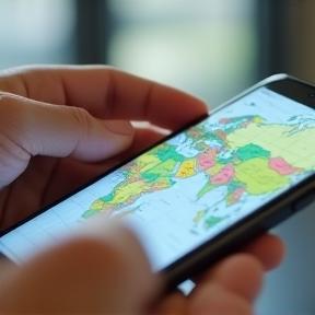 Selecting country destination on device